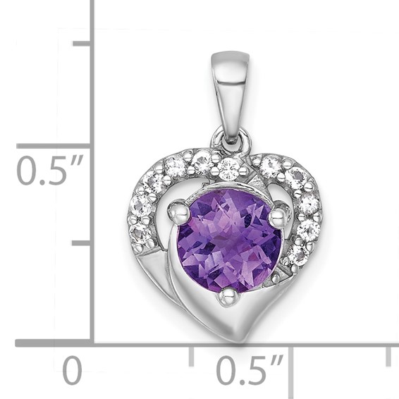 Sterling Silver Gemstone Heart Pendant