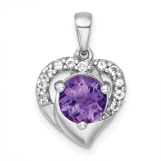 Sterling Silver Gemstone Heart Pendant