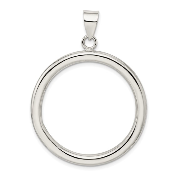 Sterling Silver Rhodium-plated Circle Pendant