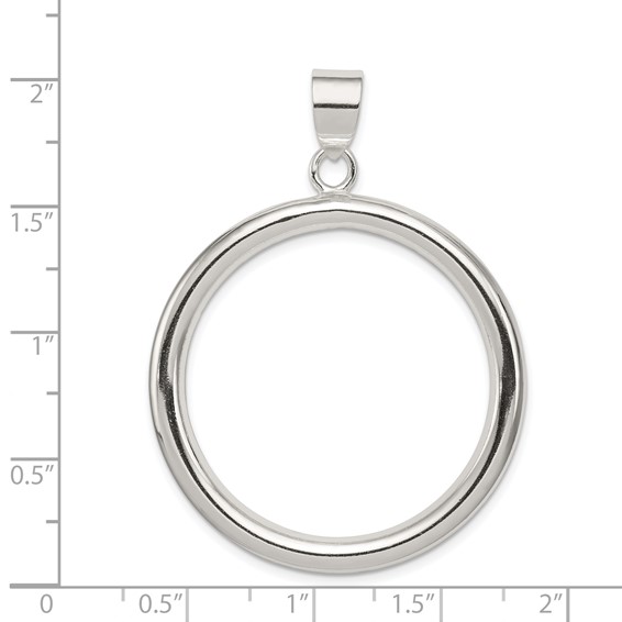Sterling Silver Rhodium-plated Circle Pendant