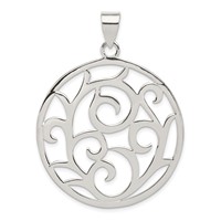 Sterling Silver Fancy Filigree -Fits Up to 6mm Cubetto- Pendant view 1