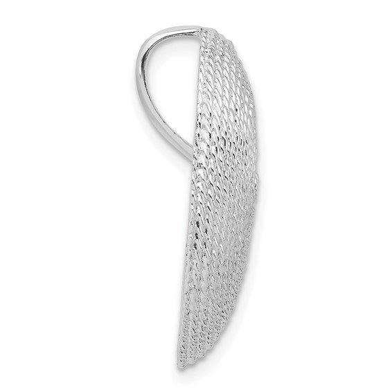 Sterling Silver Polished and Twisted Circle Chain Slide Pendant