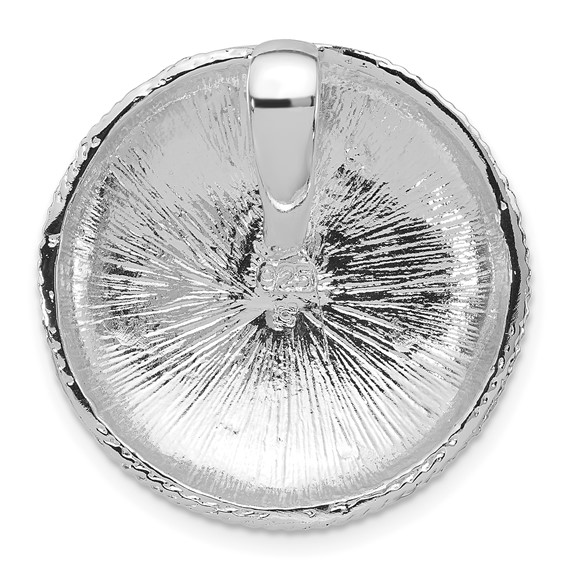 Sterling Silver Polished and Twisted Circle Chain Slide Pendant