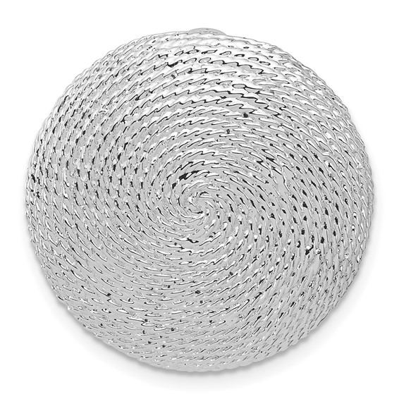 Sterling Silver Polished and Twisted Circle Chain Slide Pendant