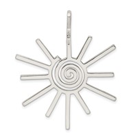 Sterling Silver Polished and Satin Fancy Sun -Fits Up to 3mm Cubetto- Pendant view 4