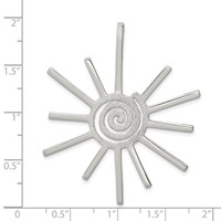 Sterling Silver Polished and Satin Fancy Sun -Fits Up to 3mm Cubetto- Pendant view 3