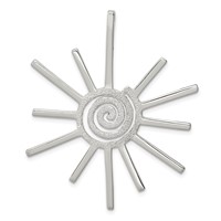 Sterling Silver Polished and Satin Fancy Sun -Fits Up to 3mm Cubetto- Pendant view 1