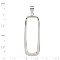 Sterling Silver Rectangle -Fits Up to 6mm Cubetto- Pendant view 3