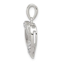 Sterling Silver CZ Heart Pendant view 2