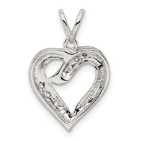 Sterling Silver CZ Heart Pendant view 4