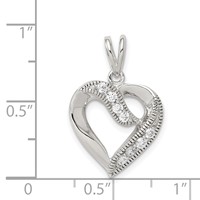 Sterling Silver CZ Heart Pendant view 3