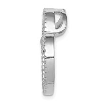 Sterling Silver Rhodium-plated CZ Heart Slide Pendant view 2