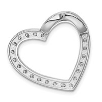Sterling Silver Rhodium-plated CZ Heart Slide Pendant view 4