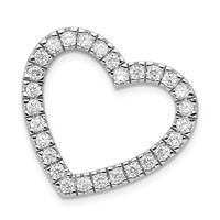 Sterling Silver Rhodium-plated CZ Heart Slide Pendant view 1