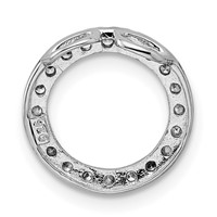 Sterling Silver Rhodium-plated 13mm CZ Circle Chain Slide Pendant view 4