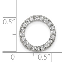 Sterling Silver Rhodium-plated 13mm CZ Circle Chain Slide Pendant view 3