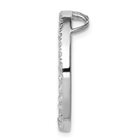 Sterling Silver Rhodium-plated 24mm CZ Circle Chain Slide Pendant view 2