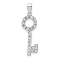 Sterling Silver CZ Key Pendant view 1