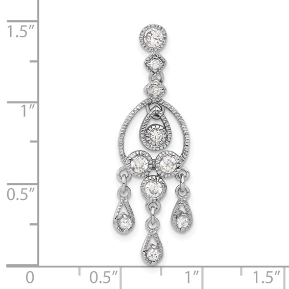 Sterling Silver CZ Chandelier Pendant