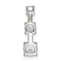 Sterling Silver Rhodium-plated 3-stone Graduated CZ -Fits Up to 3mm Cubetto- Pendant view 4