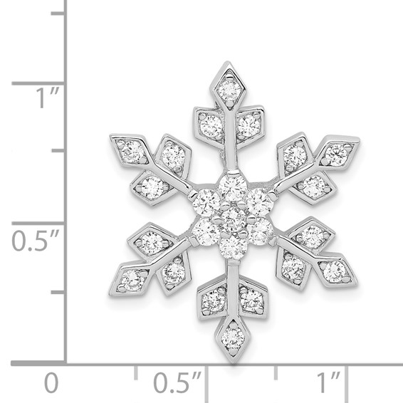 Sterling Silver Rhodium-plated CZ Slide Pendant