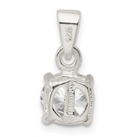Sterling Silver 8mm CZ Pendant view 4