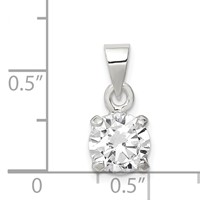Sterling Silver 8mm CZ Pendant view 3