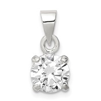 Sterling Silver 8mm CZ Pendant view 1