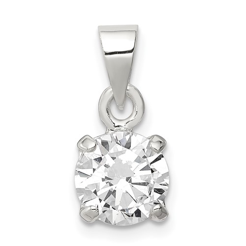 Sterling Silver 8mm CZ Pendant