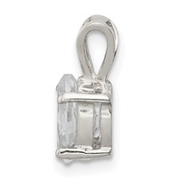 Sterling Silver 8x 6mm Oval CZ Pendant view 2