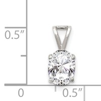 Sterling Silver 8x 6mm Oval CZ Pendant view 3