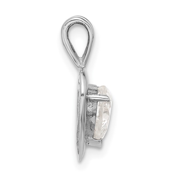 Sterling Silver CZ Heart Pendant