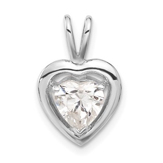 Sterling Silver CZ Heart Pendant