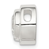 Sterling Silver 8mm Round Bezel CZ Chain Slide view 2