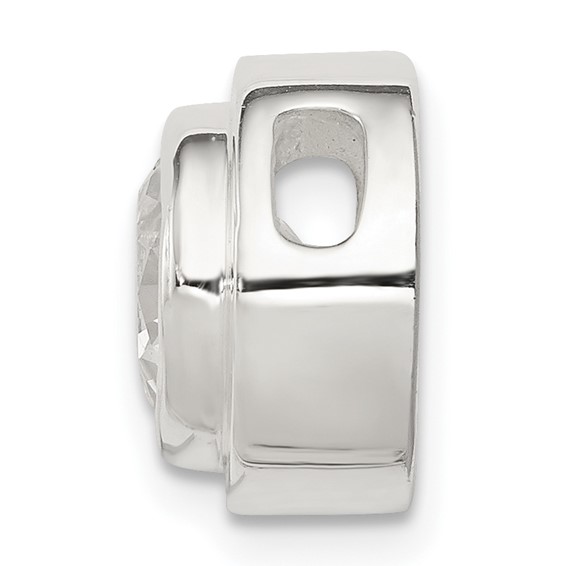 Sterling Silver 8mm CZ Round Slide