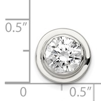 Sterling Silver 8mm Round Bezel CZ Chain Slide view 3