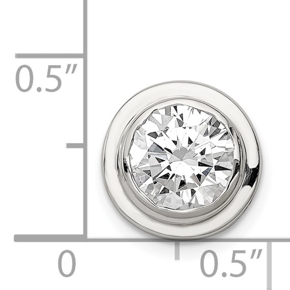 Sterling Silver 8mm CZ Round Slide