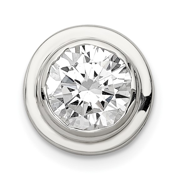 Sterling Silver 8mm CZ Round Slide