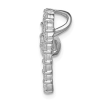 Sterling Silver Rhodium-plated CZ Heart Chain Slide view 2
