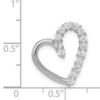 Sterling Silver Rhodium-plated CZ Heart Chain Slide view 3