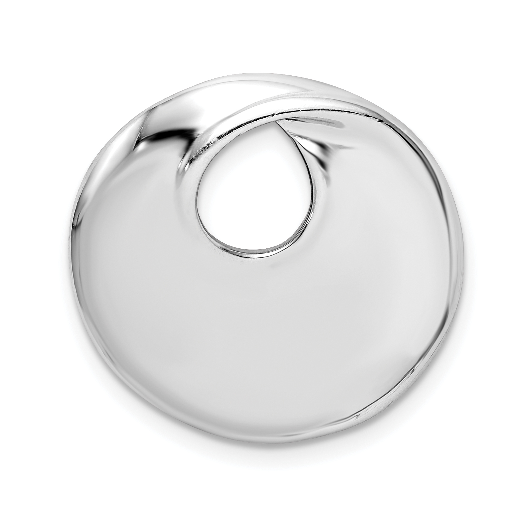 Sterling Silver Rhodium-platedCircle Slide (QP913)