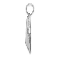 Sterling Silver Rhodium-plated Hammered Circle -Fits Up to 6mm Cubetto- Pendant view 2