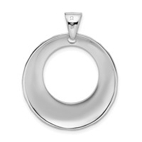 Sterling Silver Rhodium-plated Hammered Circle -Fits Up to 6mm Cubetto- Pendant view 4