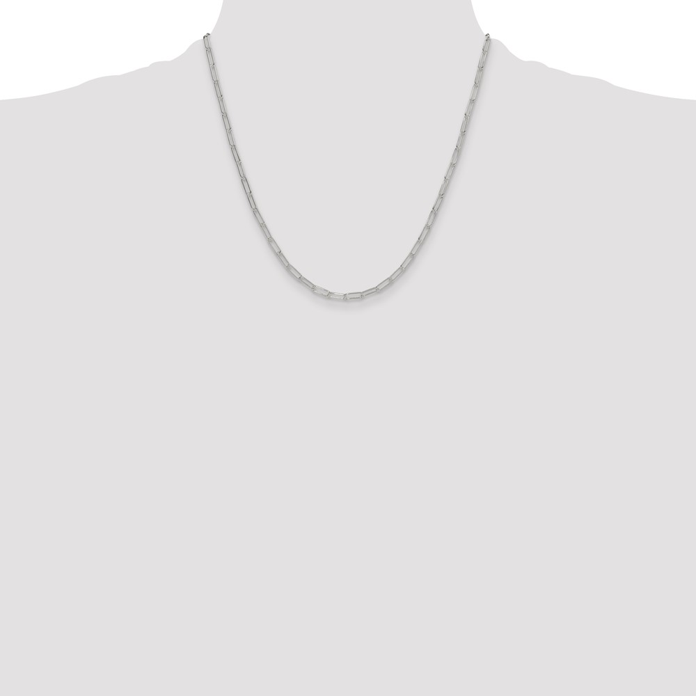 Sterling Silver Polished 3.15mm Paperclip Chain (QPCL080-20)