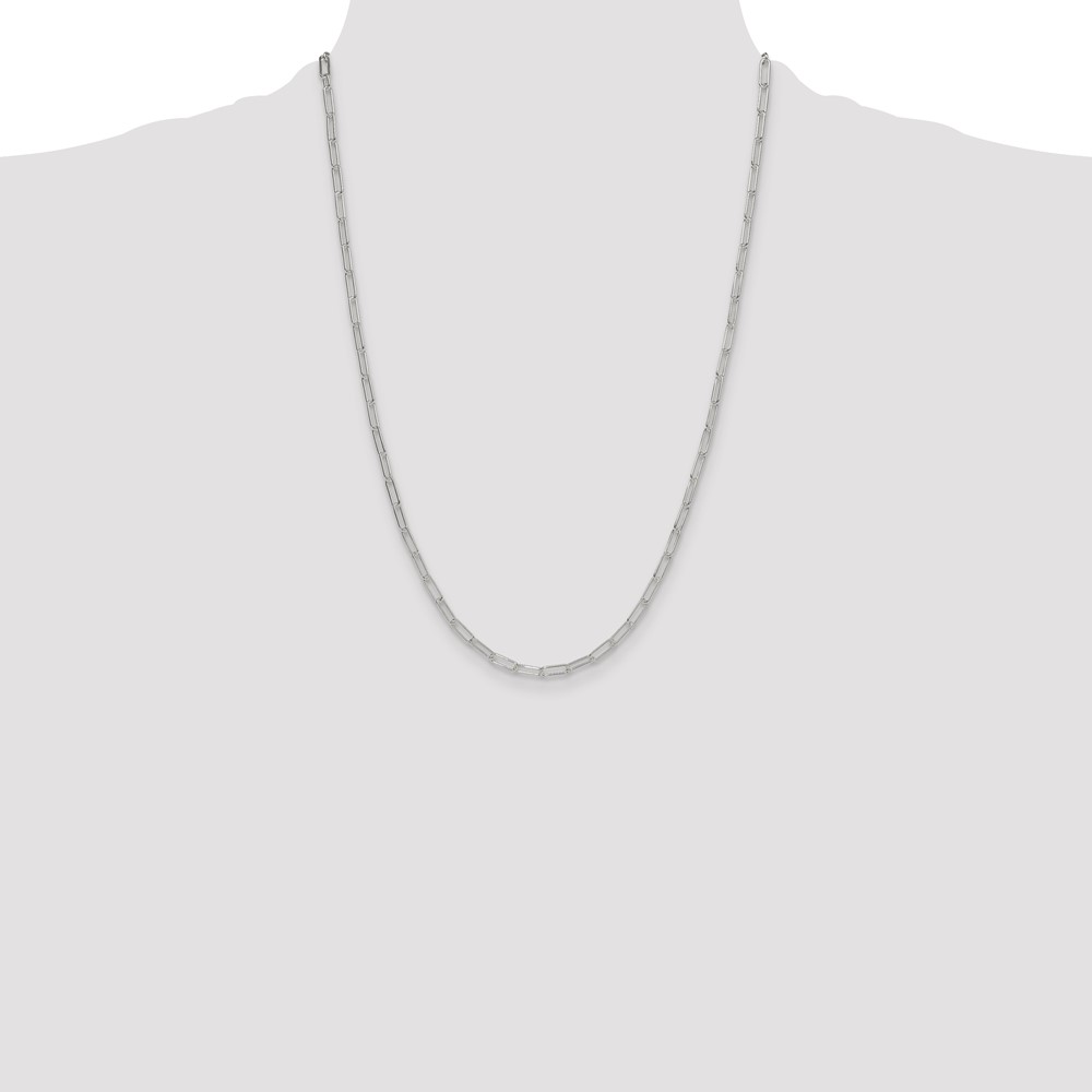Sterling Silver Polished 3.15mm Paperclip Chain (QPCL080-24)