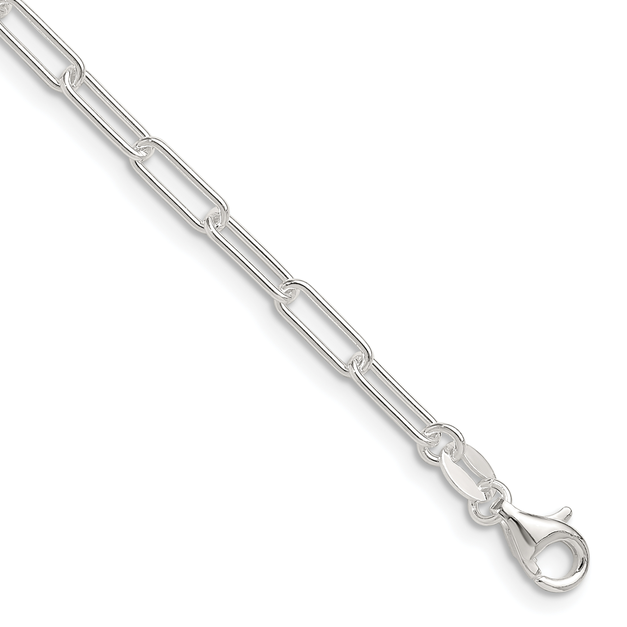 Sterling Silver Polished 3.15mm Paperclip Chain (QPCL080-20)