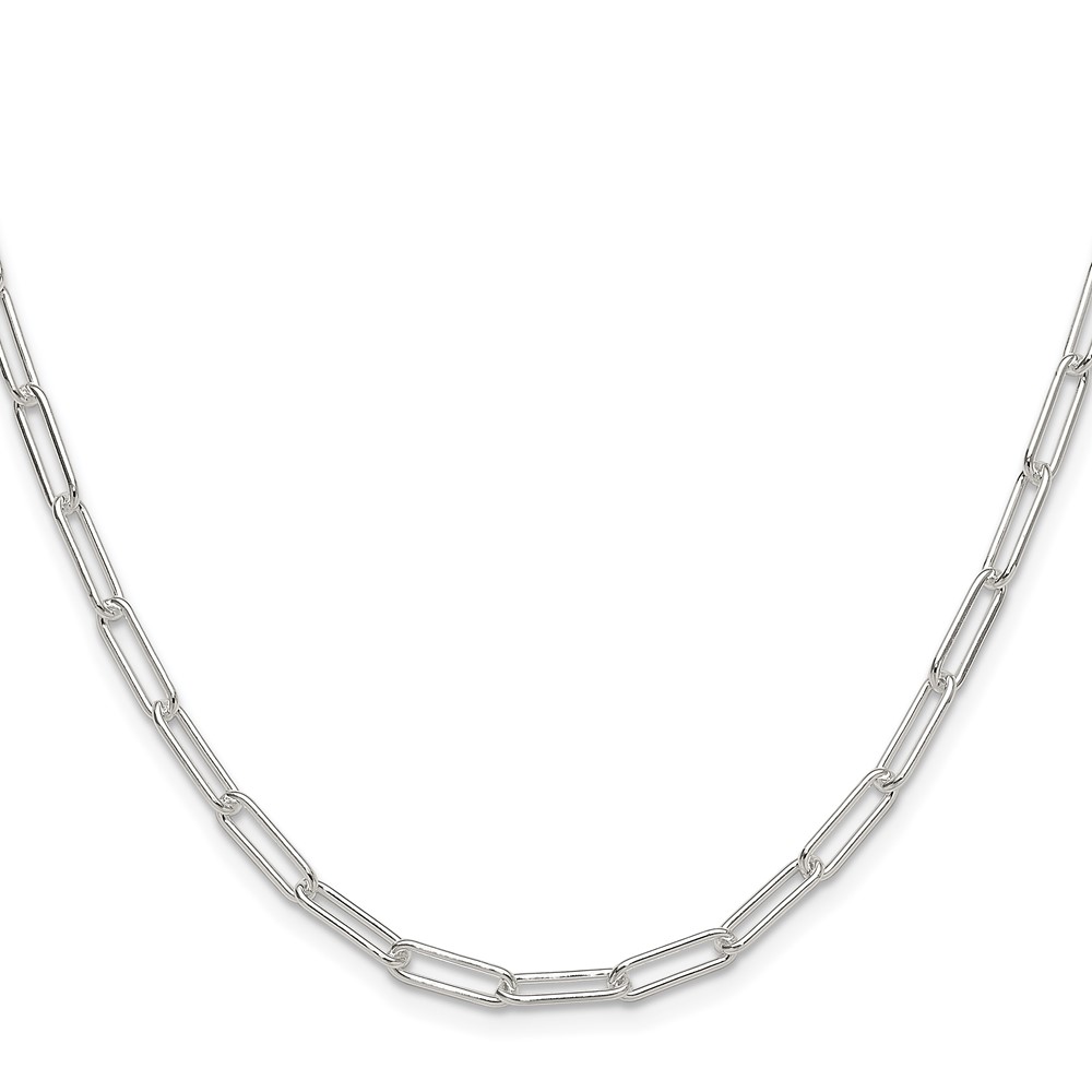 Sterling Silver Polished 3.5mm Paperclip Chain (QPCL100-22)