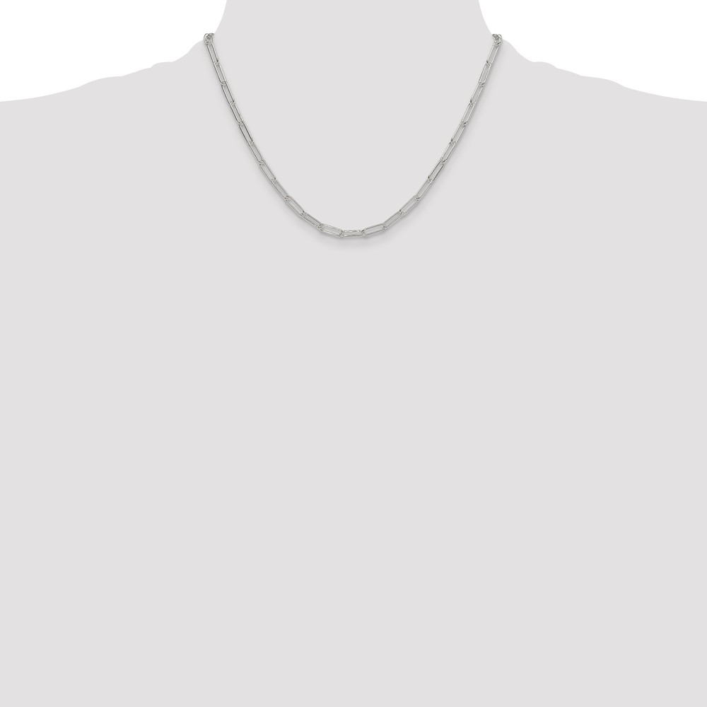Sterling Silver Polished 3.5mm Paperclip Chain (QPCL100-18)