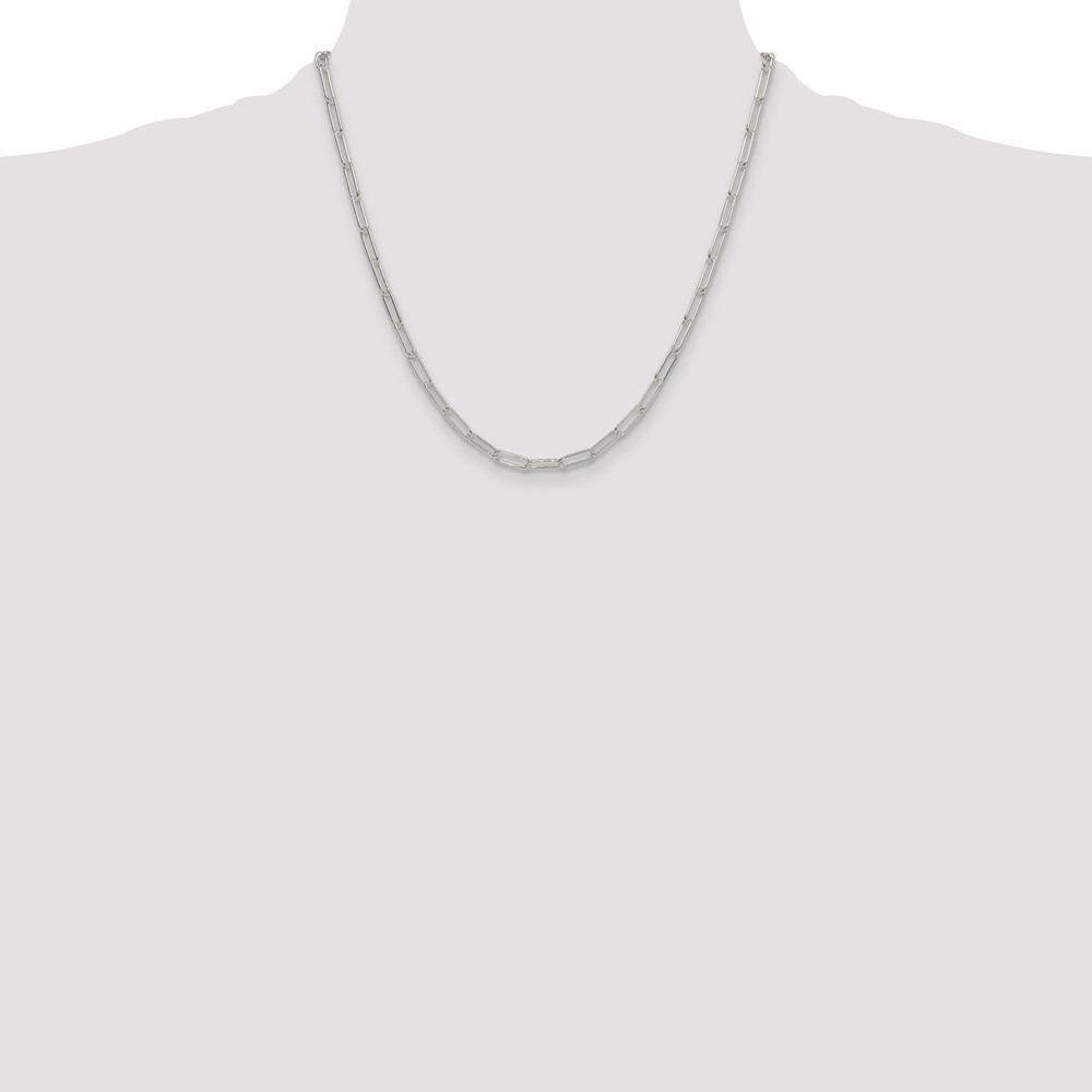 Sterling Silver Polished 3.5mm Paperclip Chain (QPCL100-20)