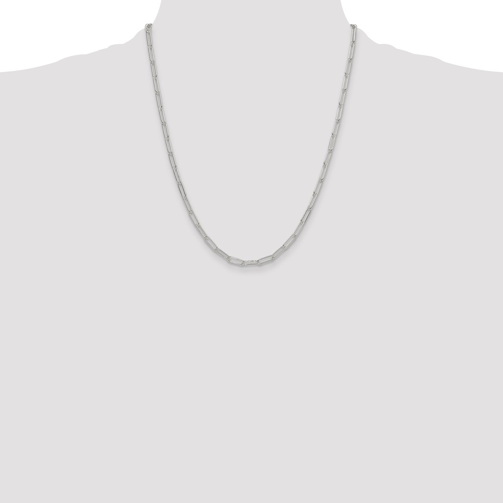 Sterling Silver Polished 3.5mm Paperclip Chain (QPCL100-22)